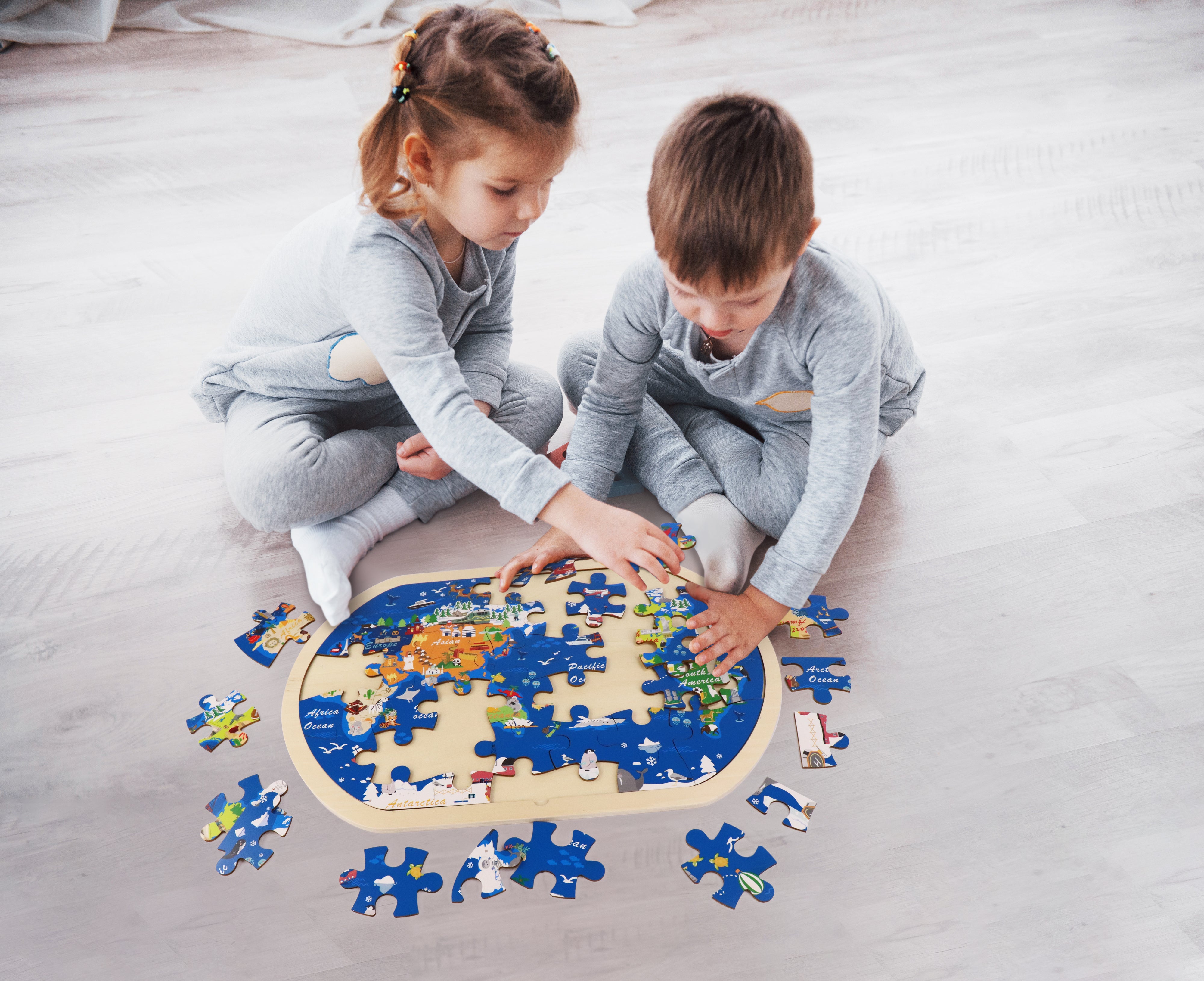 Leo and Friends World Tour Kid’s Jigsaw Puzzle- 48 piece puzzle- Educational Toy,     Gift for kids ages 3-6- wooden puzzle game