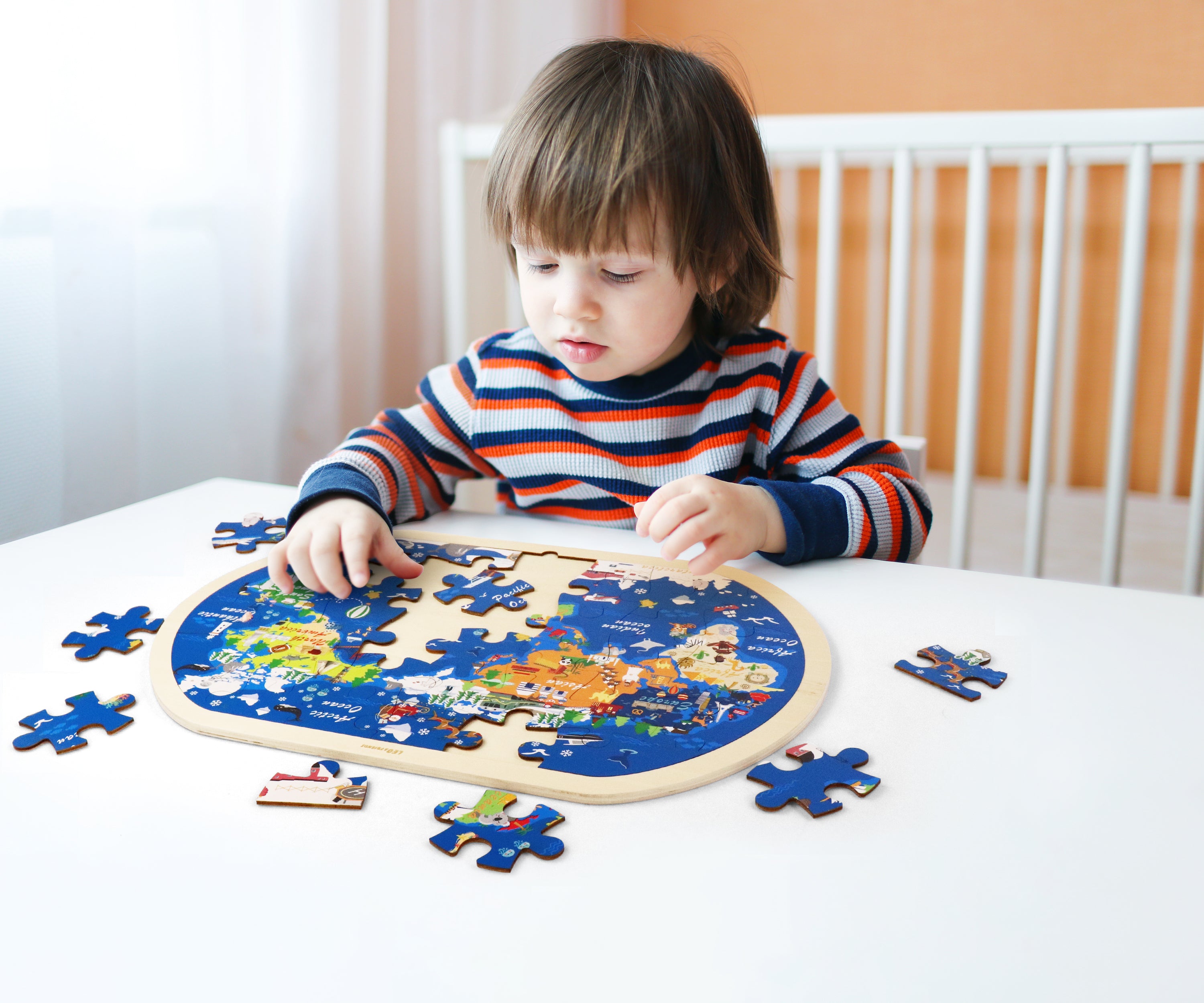 Leo and Friends World Tour Kid’s Jigsaw Puzzle- 48 piece puzzle- Educational Toy,     Gift for kids ages 3-6- wooden puzzle game